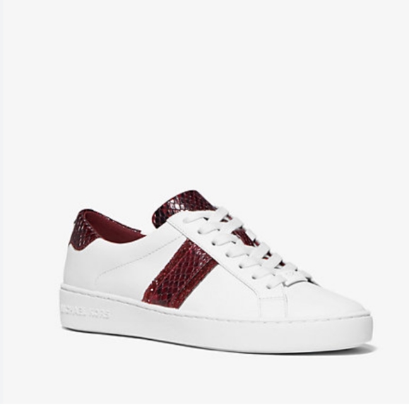 Michael kors Irving python embossed stripe sneakers size 6.5 - Picture 1 of 9